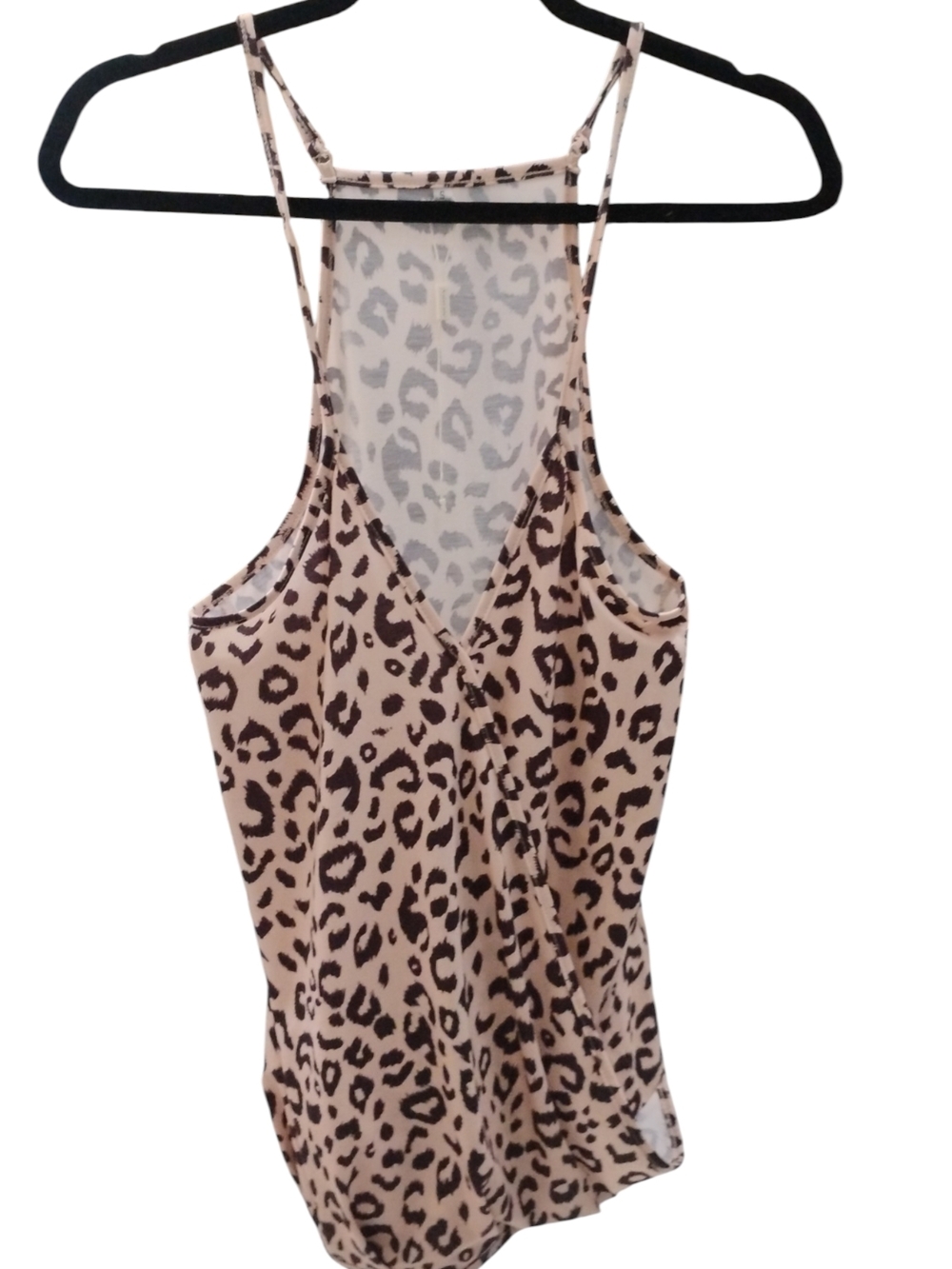 Aokosor Leopard Print Racerback Tank Top - Beige/Brown SZ S NWT